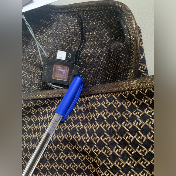 Authentic NWT Fendi FF monogram mini skirt in black and white golden color. - Picture 3 of 8